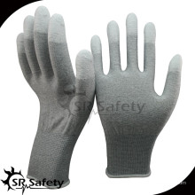 SRSAFETY 13g Nylon &amp; Carbon Liner Finger getaucht PU anti-statischen Handschuh